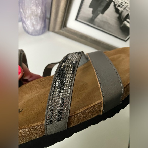 NAOT Women Size 11 Columbus Sandals Mirror Leather Silver Rhinestones 42 - Picture 4 of 7